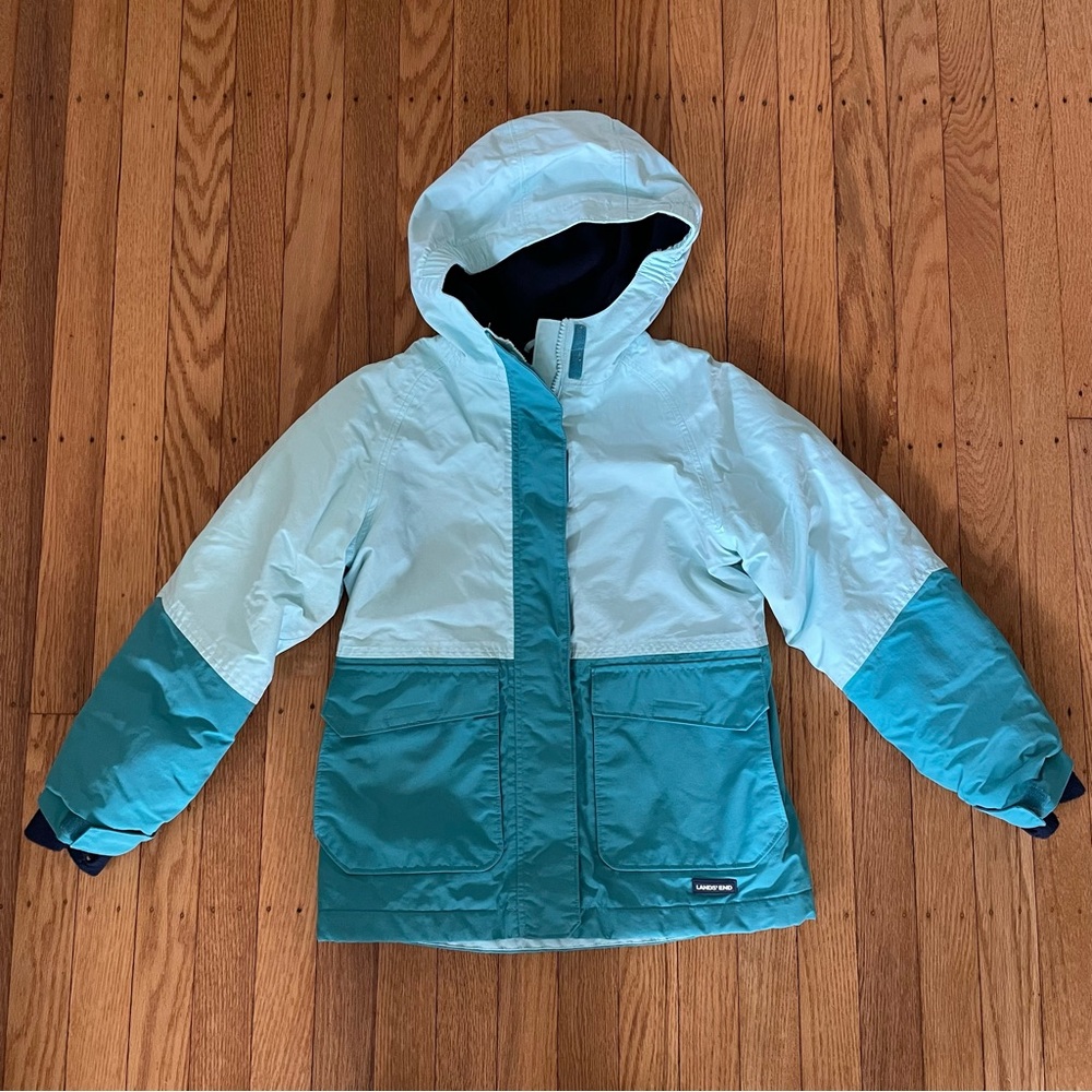 {Lands’ End} Squall kids waterproof windproof fleece lined jacket